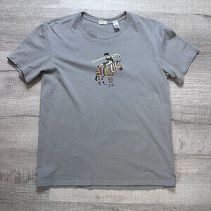 PS PAUL SMITH Gray Zebra Graphic Print Logo T-Shirt Adult Size S Small RARE